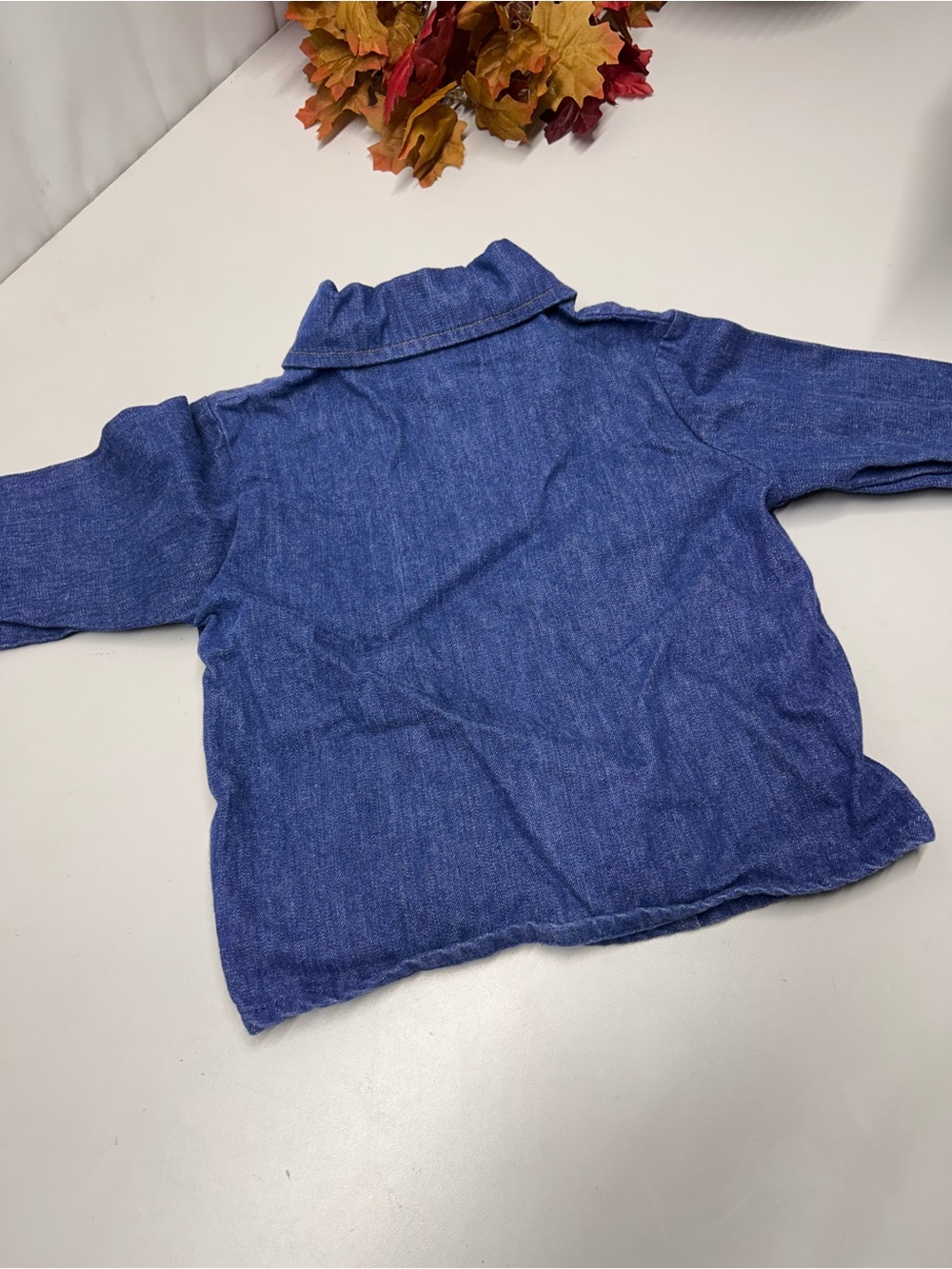 Kids Blue soft Button-Front Jacket - Picture 5 of 5